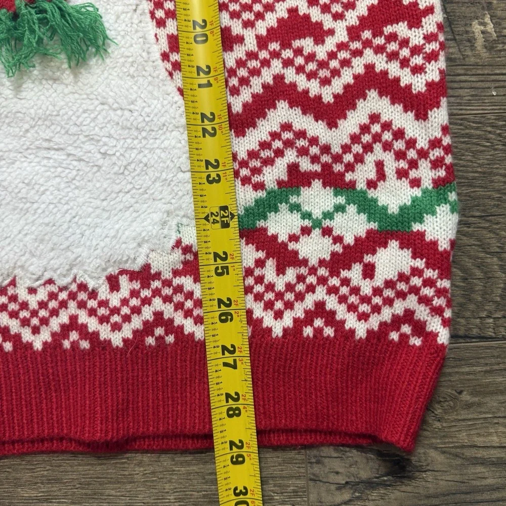 Jolly Sweaters‎ Llama Christmas Sweater Men's M Red & White Embroidered Pullover